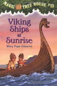 Image of Viking ships at sunrise
